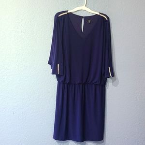 MSK  Semi formal dress with cold shoulder, glitter trim